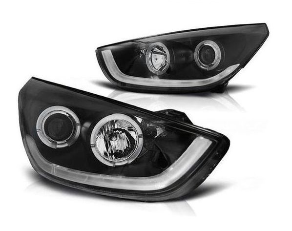Headlight set DRL-Look Hyundai ix35 2010- Black