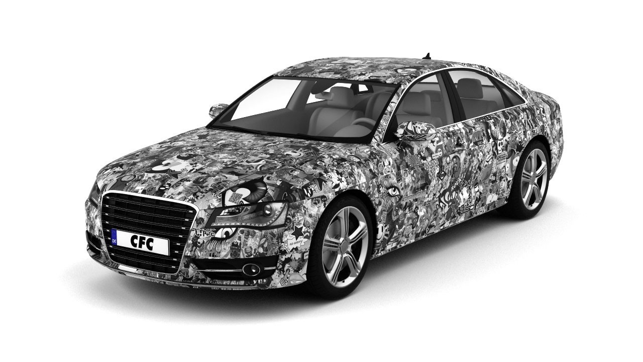 Car wrapping film for full vehicle wrapping CFC Stickerbom