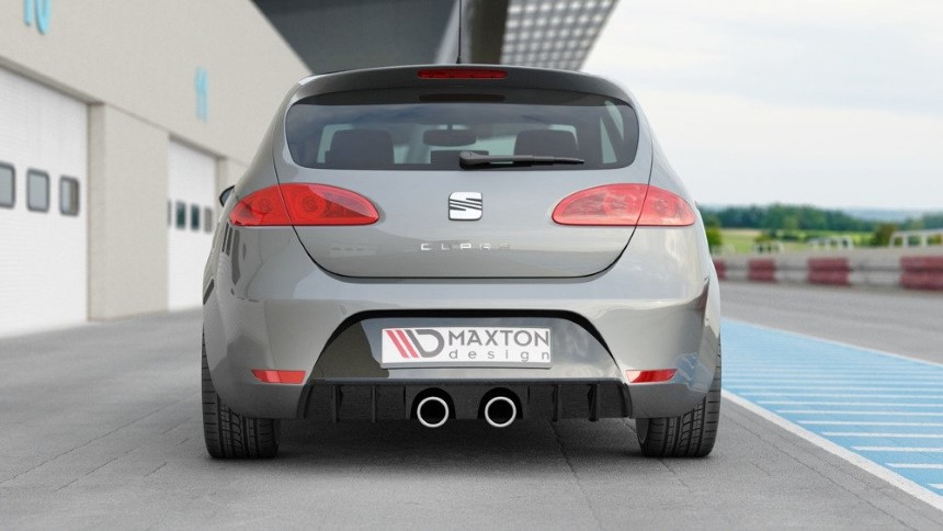 Diffuser passend voor Seat Leon Cupra FR 1P Maxton Design glans zwart Facelift