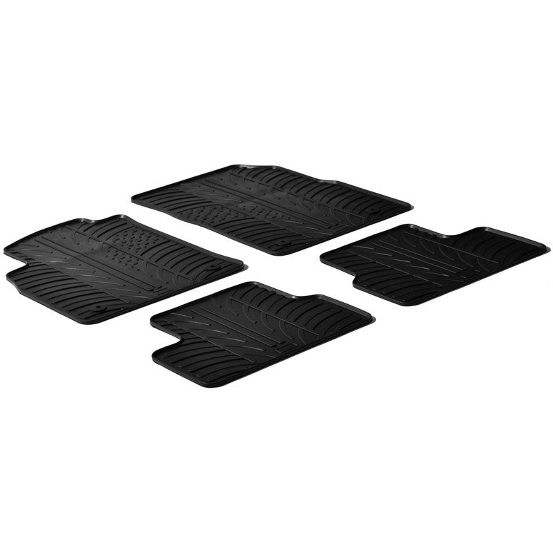 Rubber car mats set  Opel Astra J 2009-6/2015 (T profile 4-pieces + mounting clips)