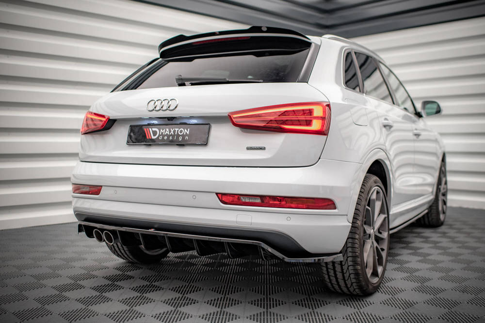 Diffuser passend voor Audi Q3 S-Line 8U FL Maxton Glans Zwart
