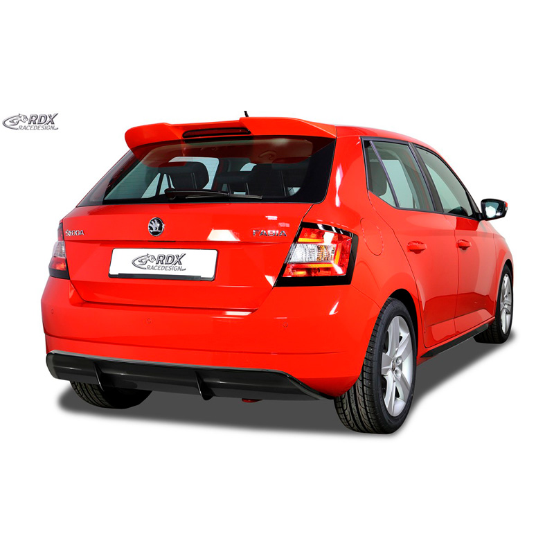 Rear bumper skirt 'Diffuser'  Skoda Fabia III HB (NJ) 2014- (ABS glossy black)