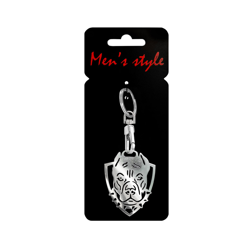 Stainless steel key chain - 'Pitbull' (silver)
