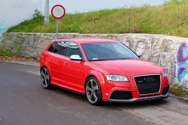 Zijskirts Diffuser passend voor Audi S3 8P / S3 8P FL / RS3 8P Glanzend zwart