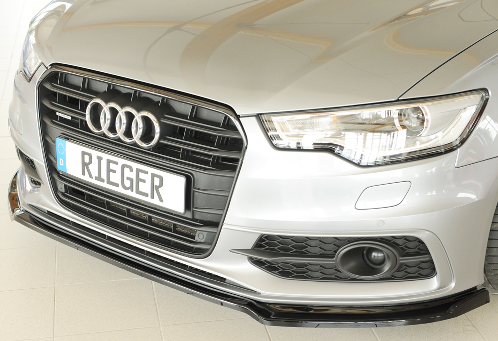 Voorspoiler passend voor Audi A6 (4G/C7): 11.10-08 glans zwart