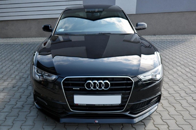 Voorspoiler passend voor Audi S5 / A5 S-Line 8T FL V.1 Glanzend Zwart
