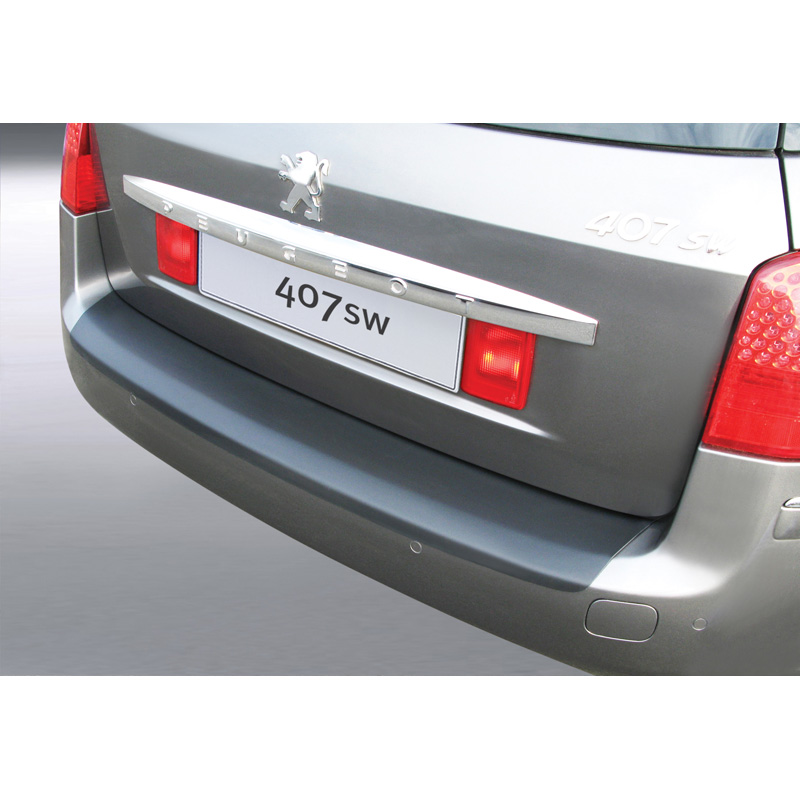 ABS Rear bumper protector  Peugeot 407 SW 2009- Black