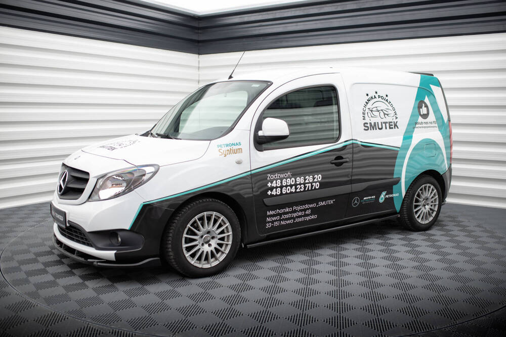 Zijskirts passend voor Mercedes Benz Citan Maxton Glans Zwart