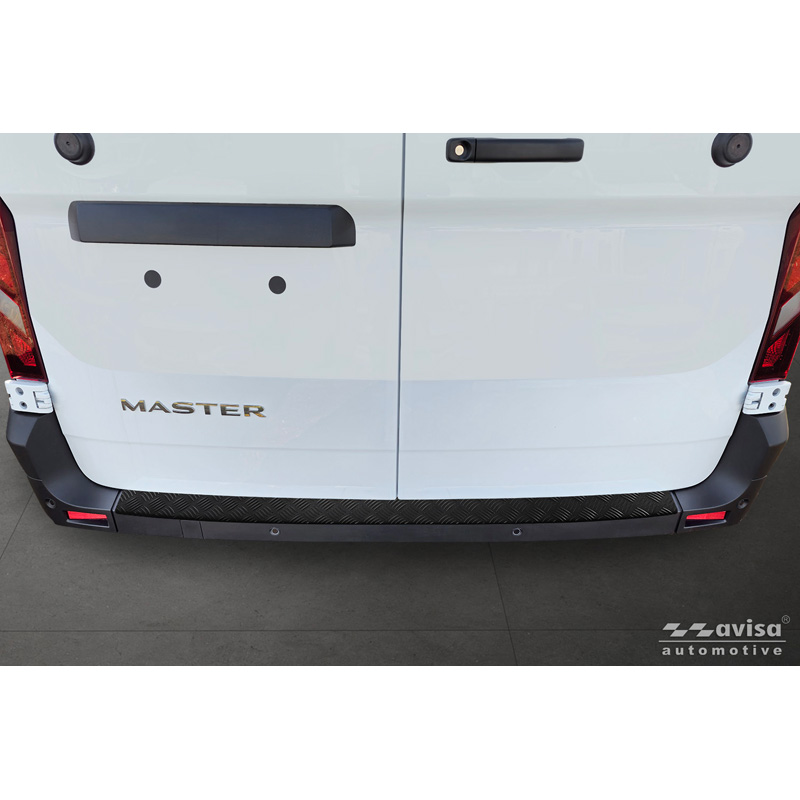 Avisa Matt Black Aluminum Rear bumper protector  Renault Master IV 2024- 'Riffled Plate'