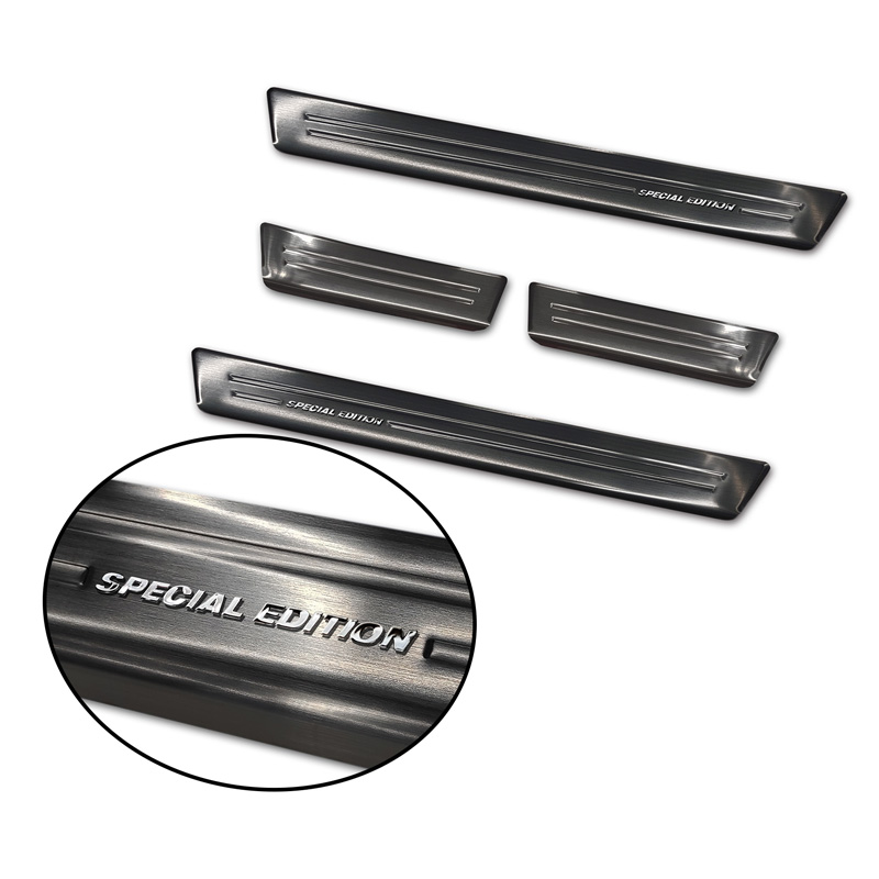 Black Stainless Steel Door sill protectors  Peugeot 3008 2016- 'Special Edition' - 4-pieces