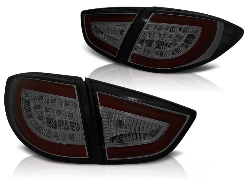Hyundai Tucson Taillights with Tube and LED 09- Black/Red