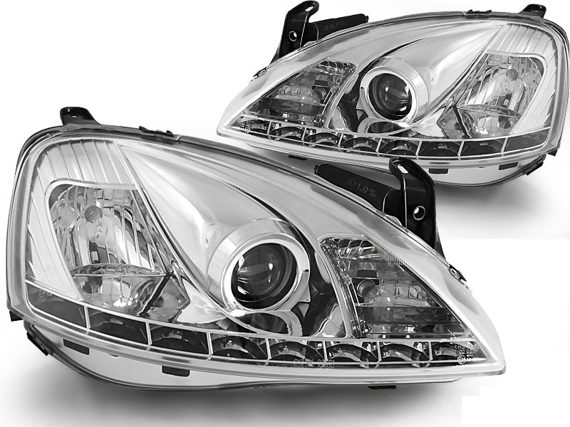 Headlights Opel Corsa C 01-06 Devil Eyes Dlite LED Chrome