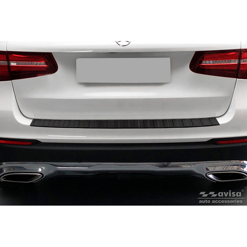 Matt Black Stainless Steel Rear bumper protector  Mercedes GLC 5-doors 2015-2019 & FL 2019- 'Ribs'