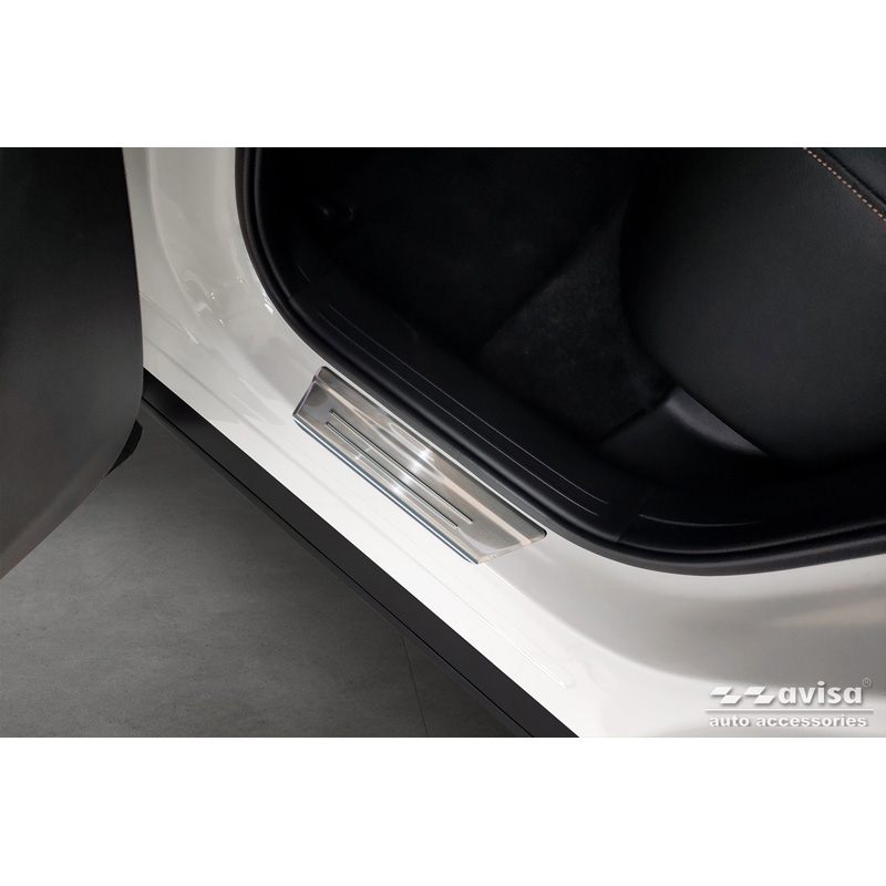 Inox door sill protectors  Mazda CX-60 (KH) 2022- - 'Lines' - 4-pieces