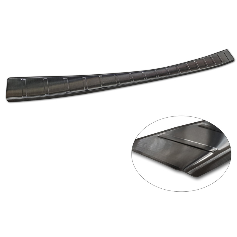Black Stainless Steel Rear bumper protector  Lexus RZ 2023- 'Ribs'