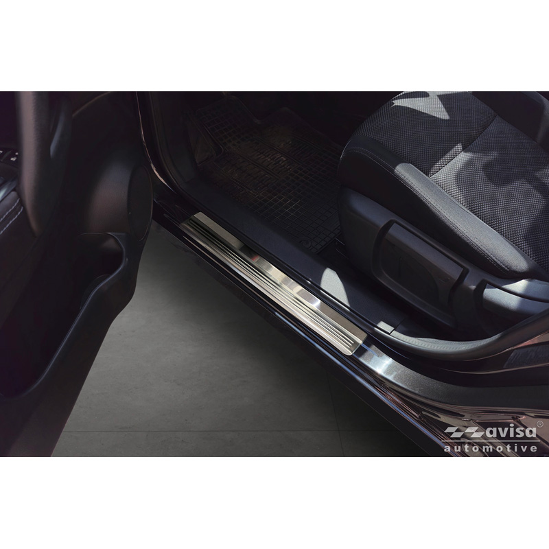 Avisa Stainless Steel Door sill protectors  Nissan Qashqai II 2013-2017 & Facelift 2017-2020 - 'Lines' - 4-pieces