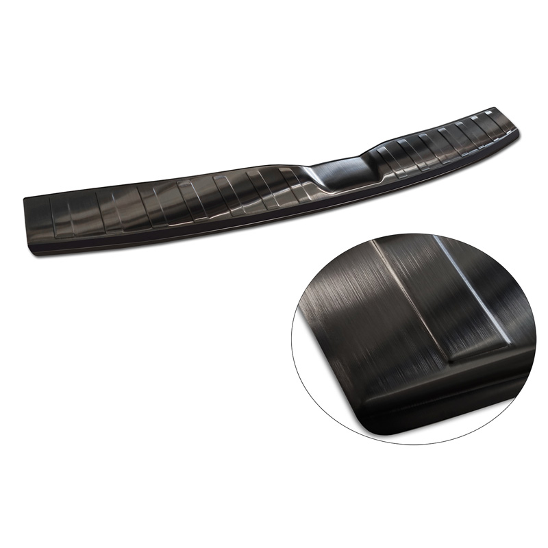 Black Stainless Steel Rear bumper protector  Dacia Spring 2020- 'Ribs'