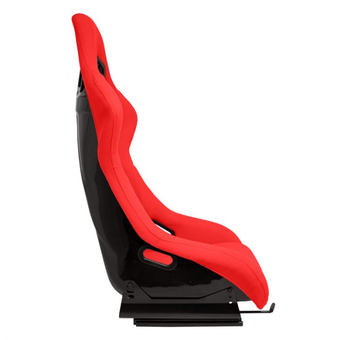 Sport seat 'MO' - Red - Non-reclinable fibreglass back-rest - incl. slides