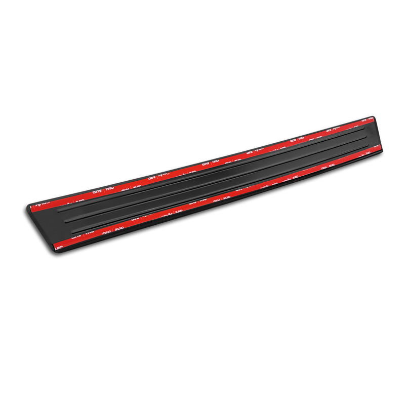 Black Inox door sill protectors  Volkswagen Passat Variant (CJ5) incl. R-Line & Hybrid 2024- / Skoda Superb IV Combi 2024- - 'Lines' - 4-pieces