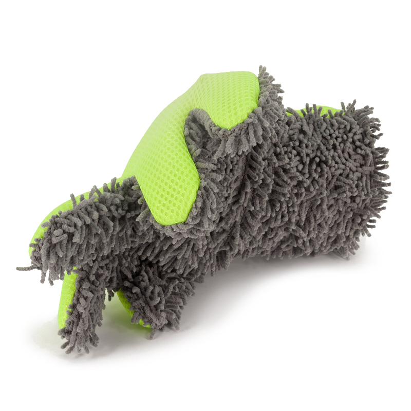 Double-Side Car Wash Mitt - Grey/Green