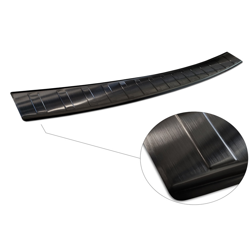 Black Stainless Steel Rear bumper protector  BMW X6 F16 2014-2019 'Ribs' excl. M-Package