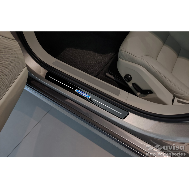Mirror Black Inox door sill protectors  Volvo V90 2016- 'Hybrid' - 4-pieces