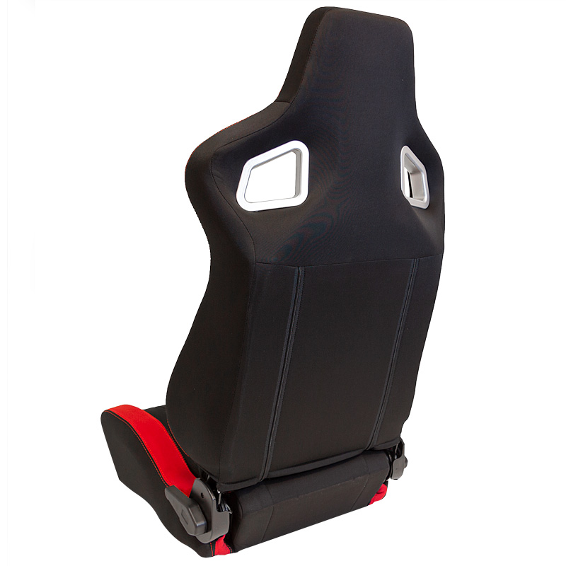 Sport seat 'RS6-II' - Black/Red Fabrics - Dual-side reclinable back-rest - incl. slides