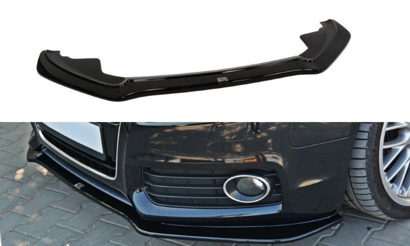 Voorspoiler passend voor Audi S5 / AS-Line 8T Glanzend Zwart