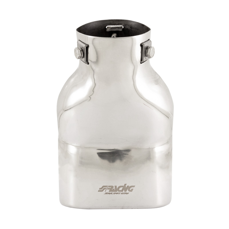 Simoni Racing Exhaust Tip Rectangle Inox - 117x68xL190mm - Installation ->63mm
