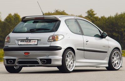 Achteraanzet Peugeot 206 kleine Rearbumper Rieger