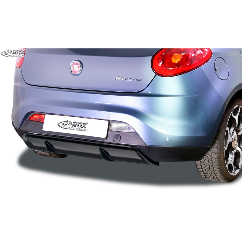 Rear bumper skirt 'Diffuser'  Fiat Bravo (198) 2007-2014 (ABS glossy black)