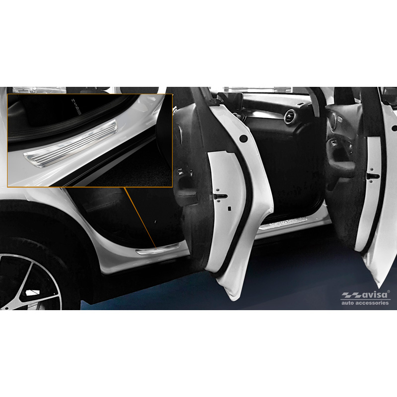 Inox door sill protectors  Mercedes GLC/GLC Coupe 2015-2019 & FL 2019- 2-pieces (rear doors)