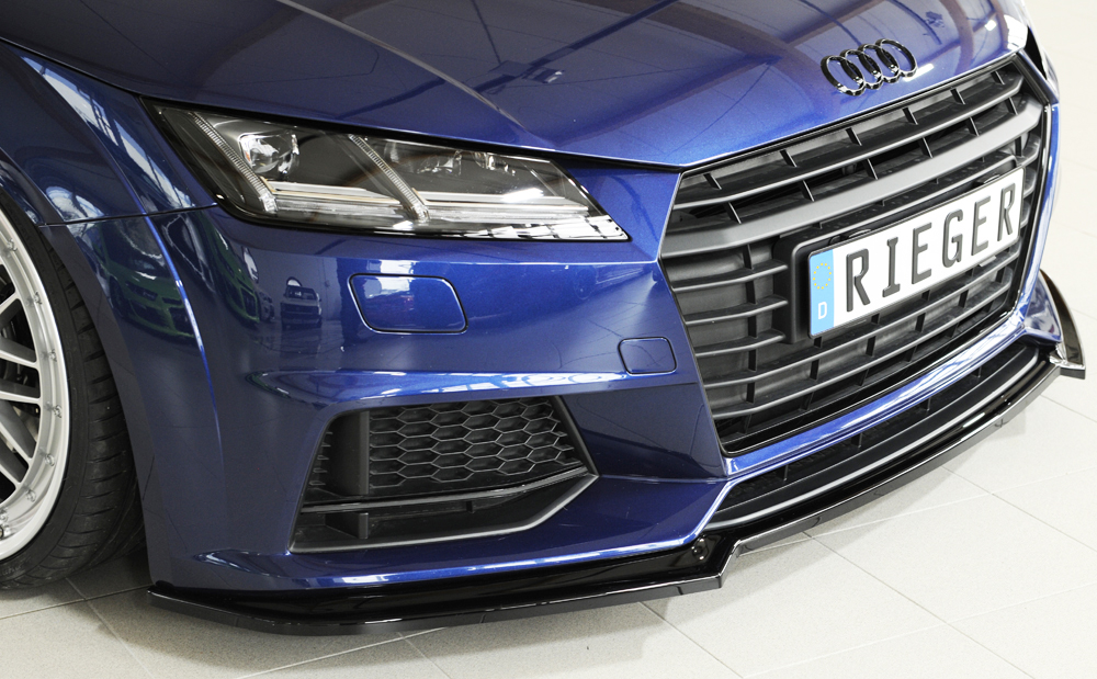 Voorspoiler passend voor Audi TT(S) 8J/8S 2014/2018 Zwart Glans Rieger