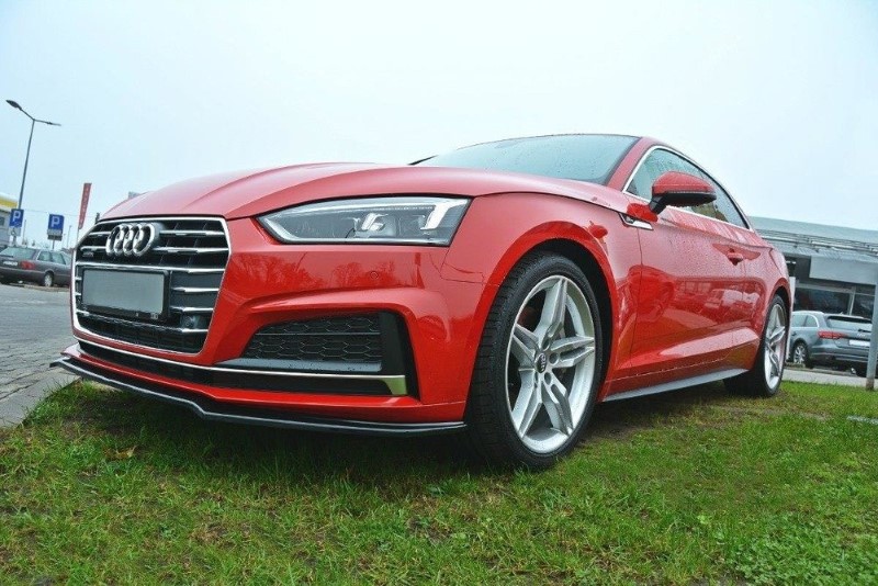 Voorspoiler passend voor Audi S5 / A5 S-Line F5 Coupe / Sportback V.1 Glanzend Zwart