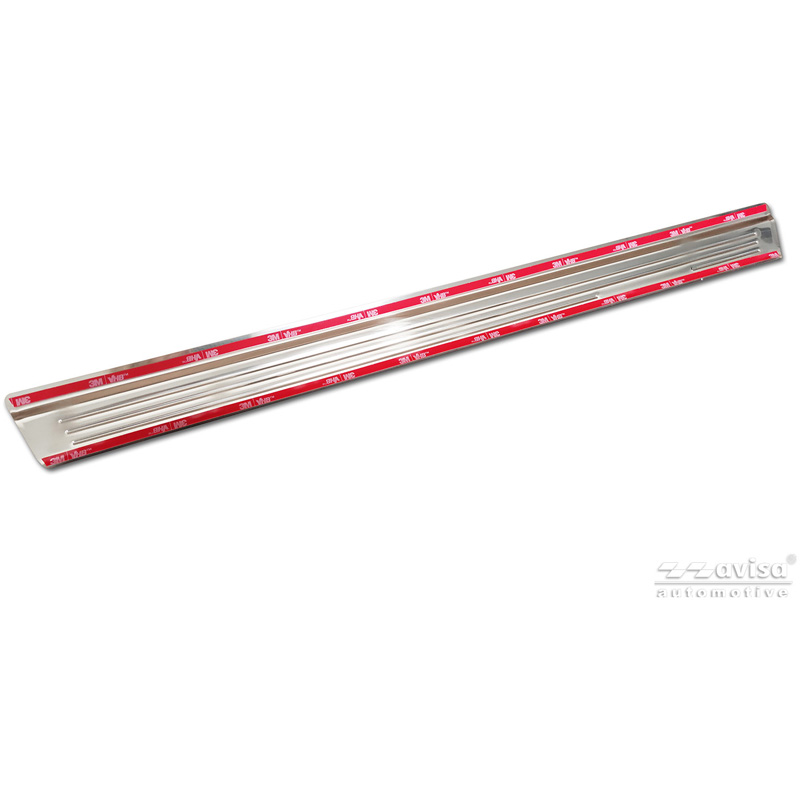 Avisa Silver Inox door sill protectors  Nissan Qashqai III 2021-2024 & Facelift 2024- - 'Lines' - 4-pieces