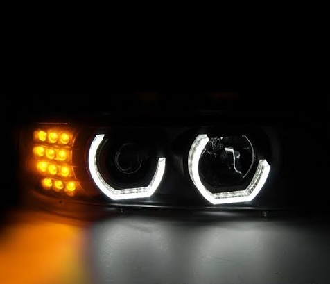 Headlights BMW 5-serie E39 96-03 black 3D LED