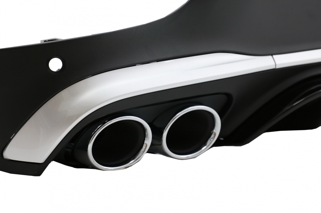 Diffuser passend voor Mercedes GLC C253 (2020-..) Coupe Facelift GLC43 incl. Uitlaat Stukken Zilver