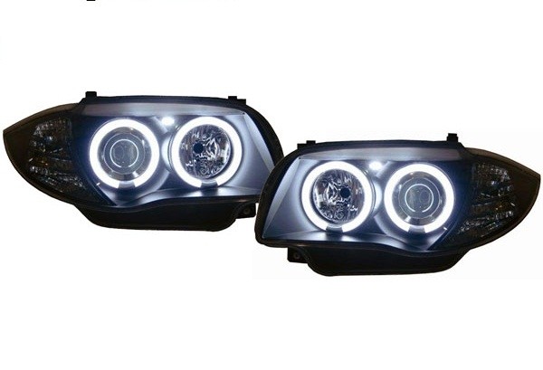Headlights BMW E81/E87 Angel Eyes Ice black CCFL
