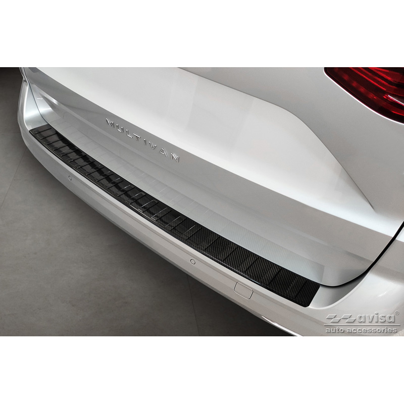 Real 3D Carbon Rear bumper protector  Volkswagen Multivan T7 2021- 'Ribs'