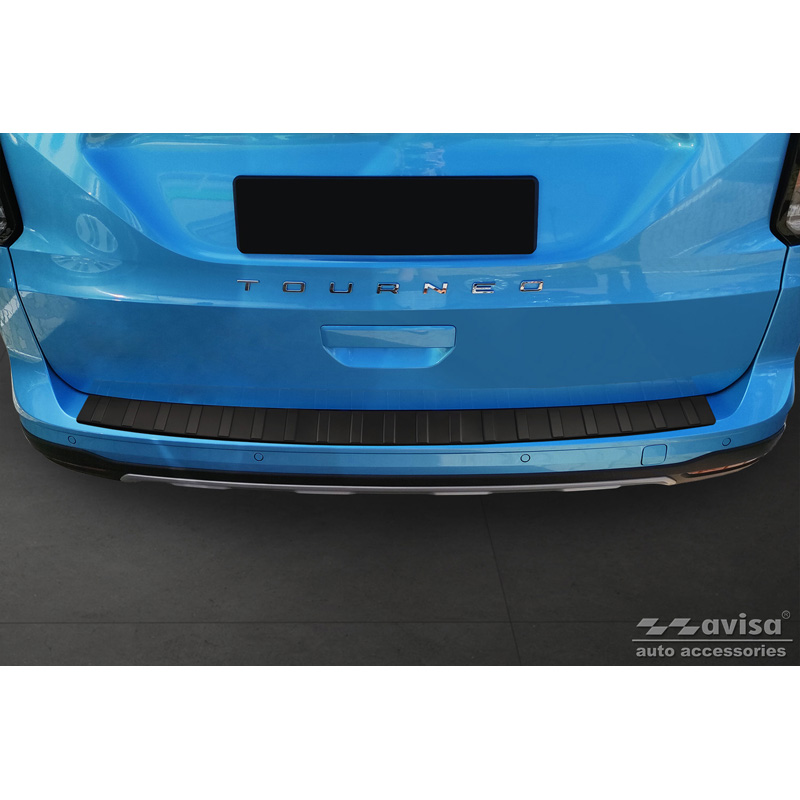 Matt Black Stainless Steel Rear Bumper Protector  Ford Tourneo Connect III 2022- 'Ribs'