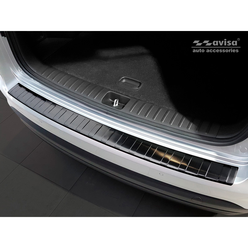 Black Stainless Steel Rear bumper protector  Hyundai Tucson FL 2018- 'Ribs'
