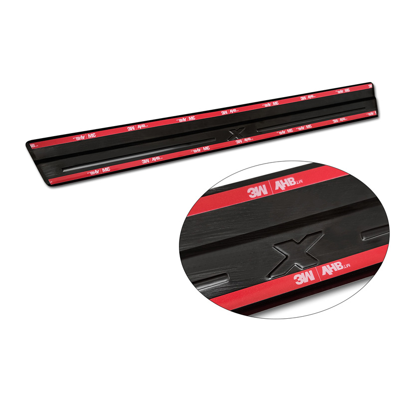 Black Stainless Steel Door sill protectors  Toyota Aygo X 2022- 'Lines X' - 4-pieces