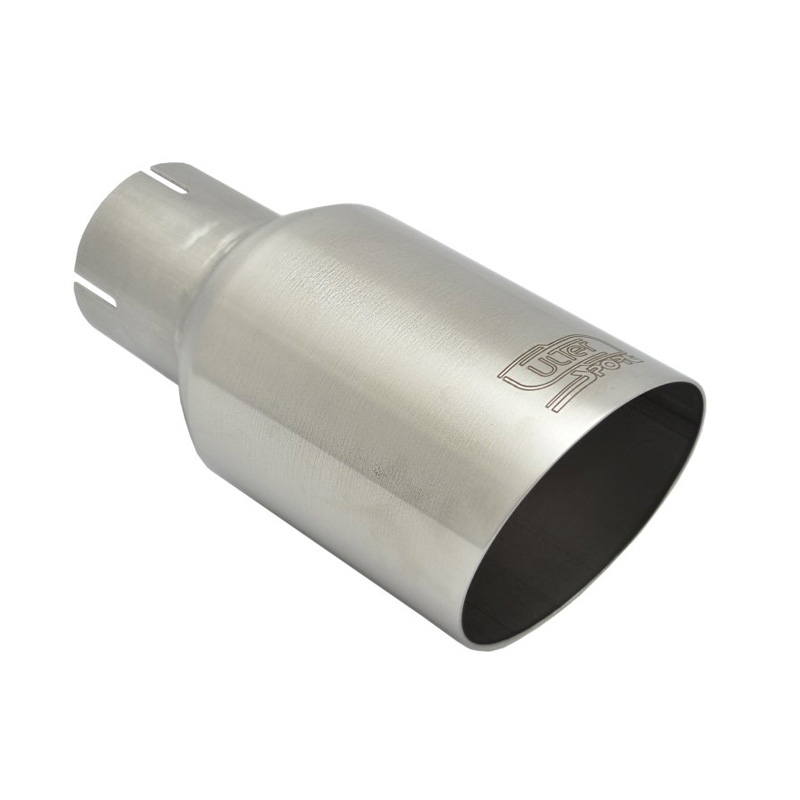 Ulter Sport Exhaust finisher - Round Ø90mm Slanted - Length 180mm - Installation ->50mm - Brushed Satin Inox