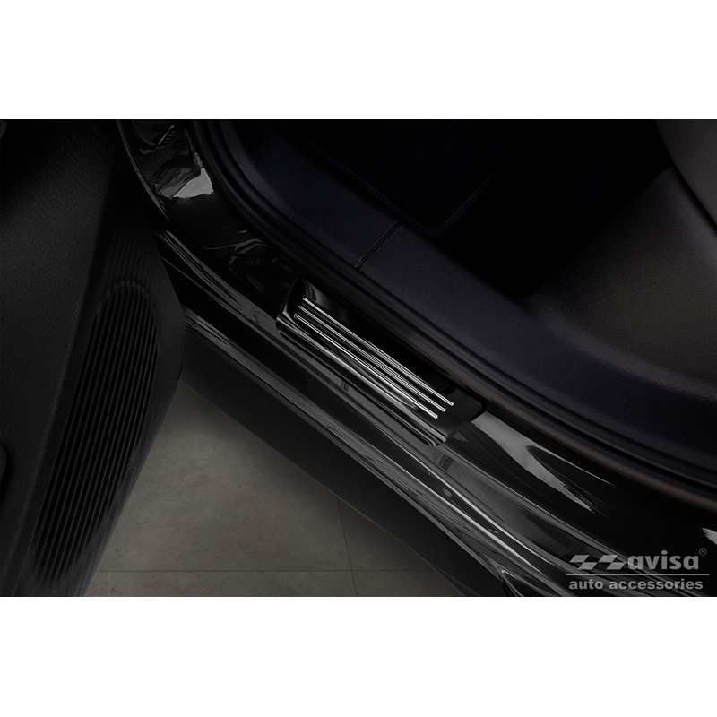 Black Inox door sill protectors  Volkswagen ID.3 2020-2023 & FL 2023- 'E-Power' - 4-pieces