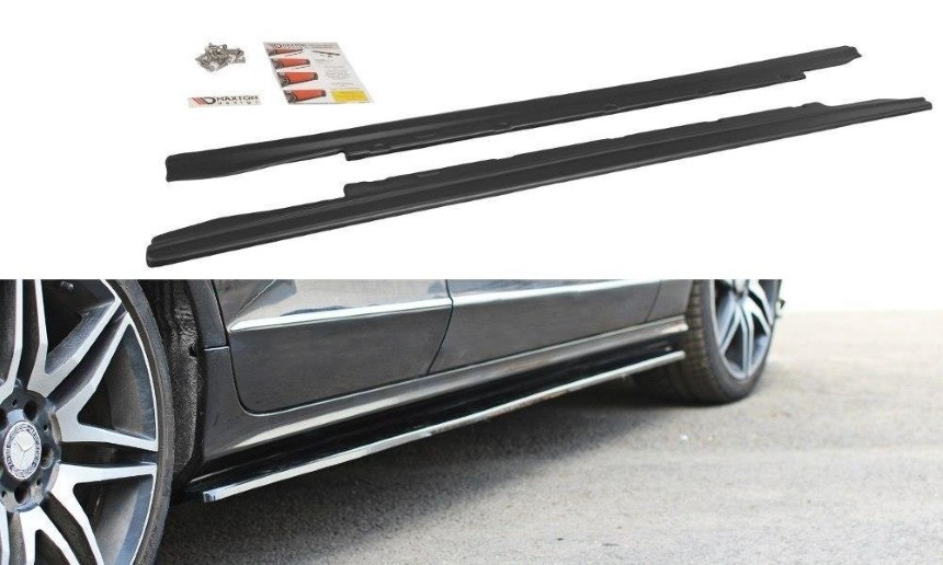 Zijskirts passend voor Mercedes CLS W218 Maxton Design glans zwart