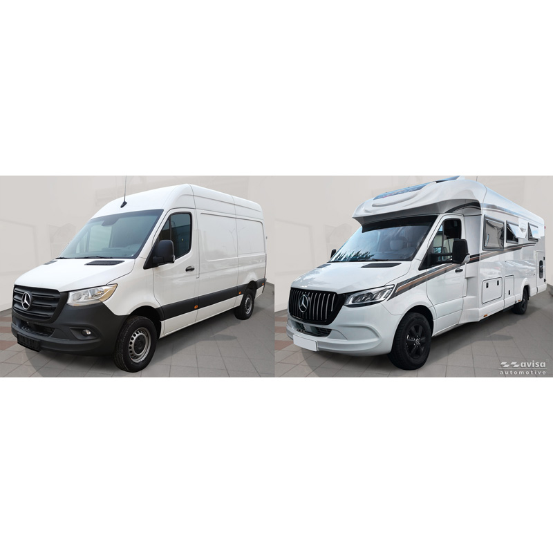 Avisa Stainless Steel cup holder trim cover (2pcs)  Mercedes Sprinter III 2018- - Black