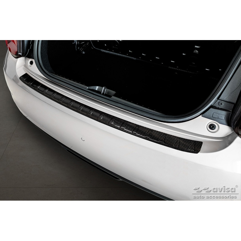 Real 3D Carbon Rear bumper protector  Fiat 500e Berlina, 3+1 & Cabrio 2020- 'Ribs'
