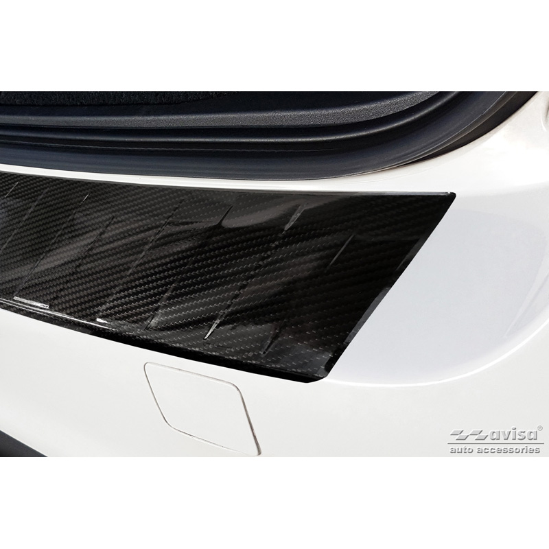 Real 3D Carbon Rear bumper protector  Volvo V70 III Facelift 2013-2016 'Ribs'