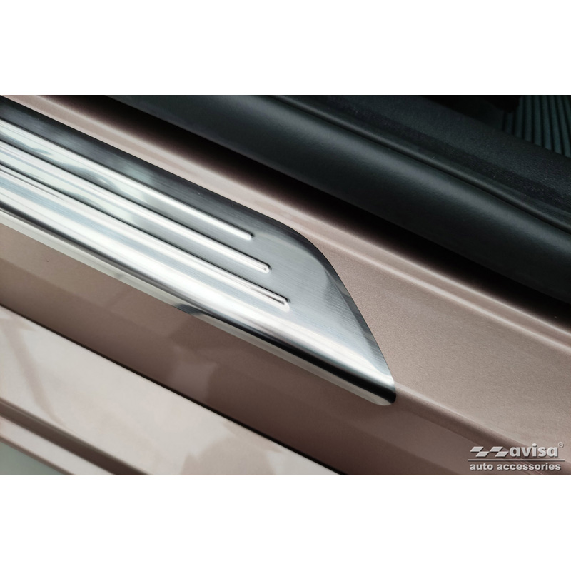 Inox door sill protectors  Fiat 500e Berlina, 3+1 & Cabrio 2020- / 500 FL 2015- 3-doors - 2-pieces