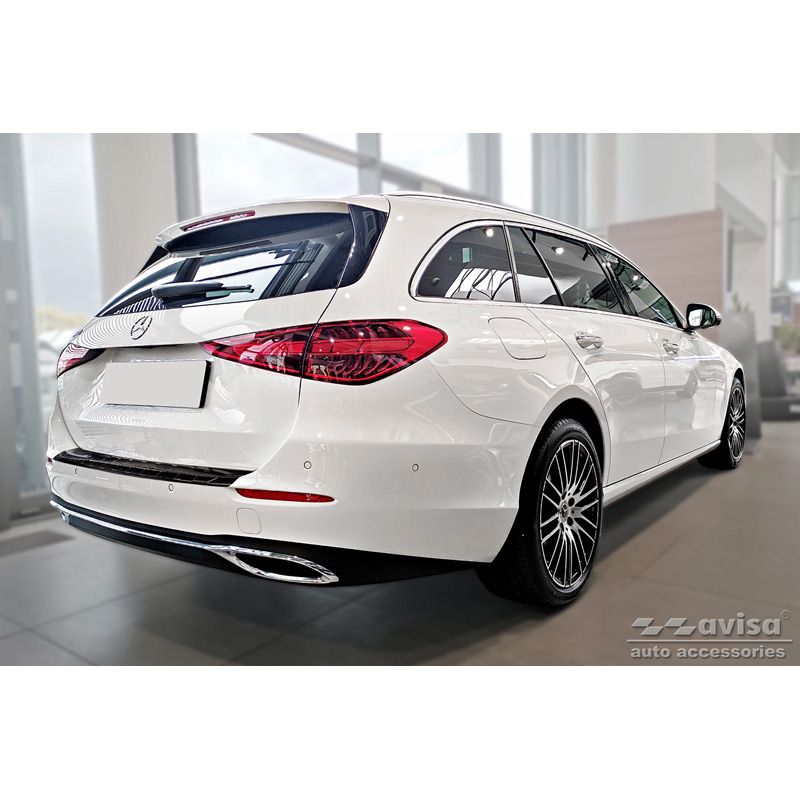 Real 3D Carbon Rear bumper protector  Mercedes C-Class Touring S206 2021- 'Ribs'